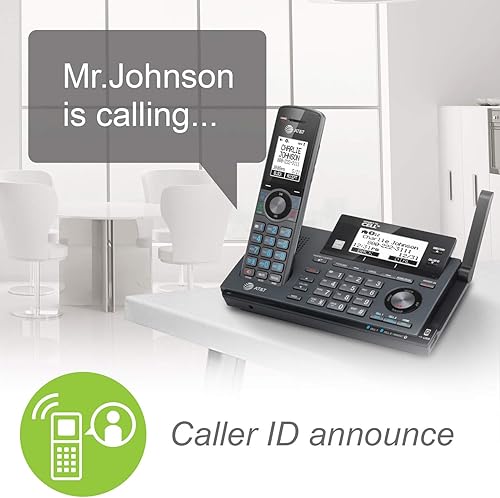 Miniatura 6 de AT&T CLP99387 DECT 6.0 - Teléfono inalámbrico expandible con Bluetooth para conectar a celda, bloqueador de llamadas inteligente y sistema de