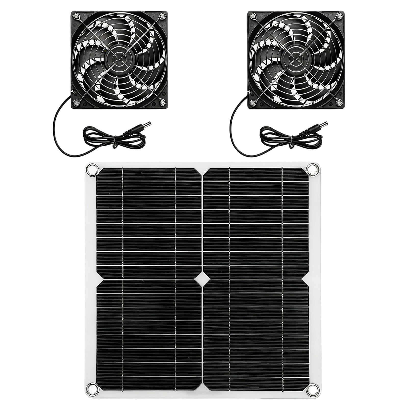 Ventilateur Solaire, Kit de Ventilateur à Panneau Solaire, 12W Ventilateur D'extraction Solaire, Ventilateurs D'échappement Solaire pour Serre, Poulailler, Abri, Niche pour Chien