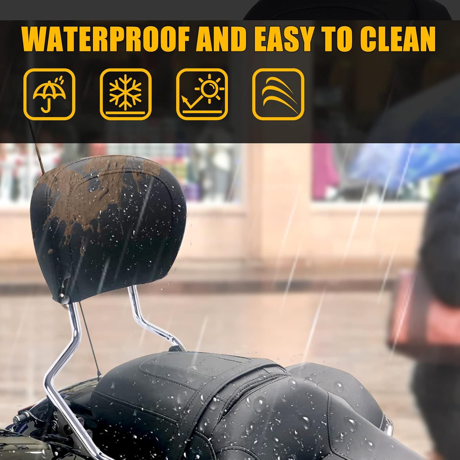 Detachable Sissy Bar Passenger Backrest Compatible with Harley Touring (Chrome)