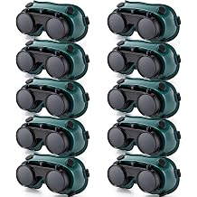 10 Pcs Welding Goggles Flip-up Safety Glasses, Brazing Cutting Torch Glasses for Men Torching Cutting Soldering Grinding & Oxy-acetylene Gas Welding Green Plastic Frame Eye Protection