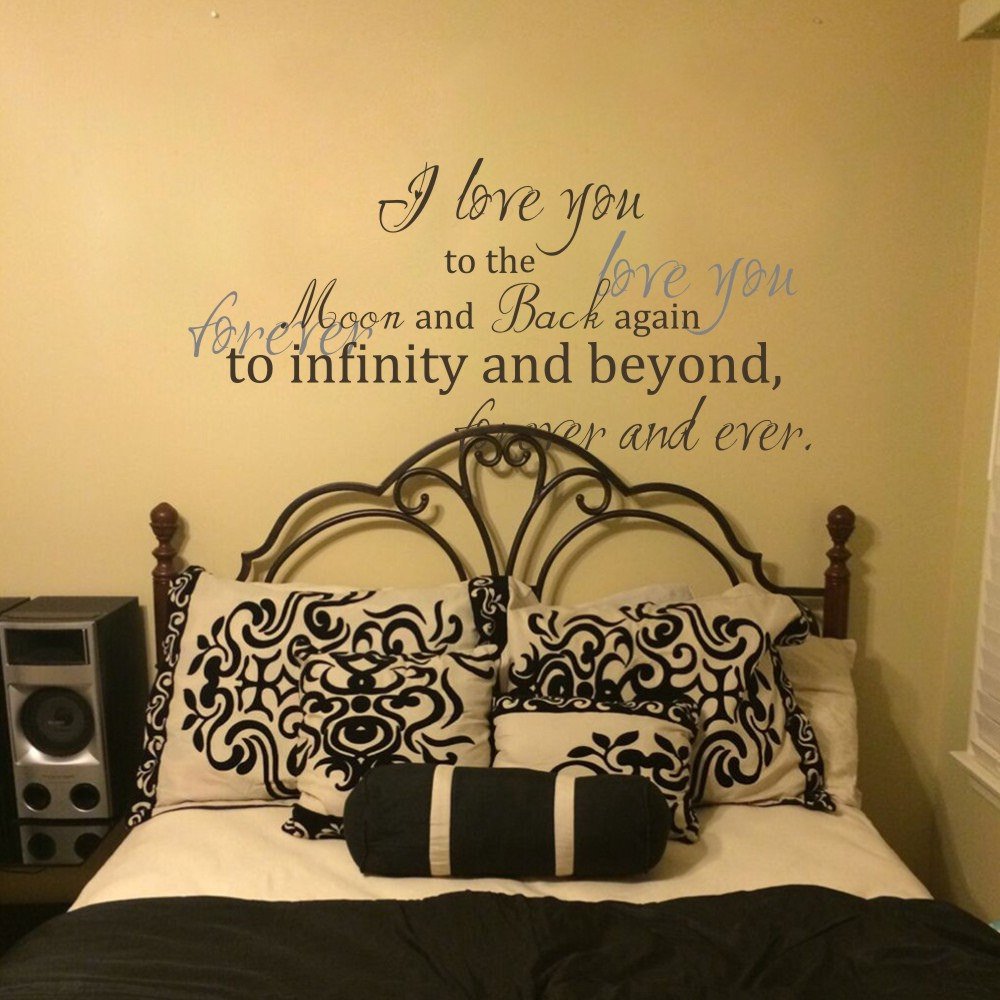 Love You to the Moon and Back Wall Decal Watercolor Moon - Etsy