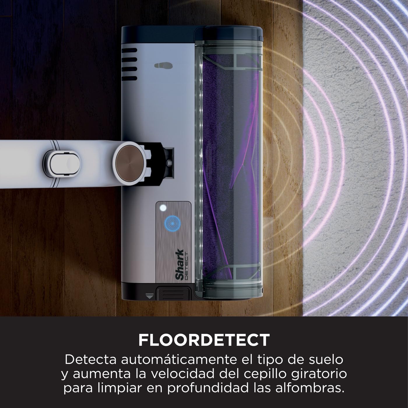 Shark Detect Clean & Empty Aspiradora sin cable y sin bolsa, tecnología Dirt Detect y base de autovaciado de 2 l, 60 min. de autonomía, Anti Hair Wrap y boquilla estrecha y cepillo, blanco, IW3612EU