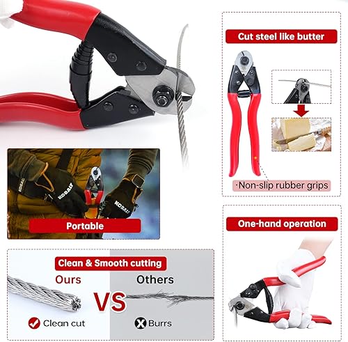 Miniatura 5 de Muzata Engarzadora de mano de 14 '' Herramienta de prensado de cuerda de alambre para virola de manga de cobre de aluminio 116" 564" 332" 764" 18"