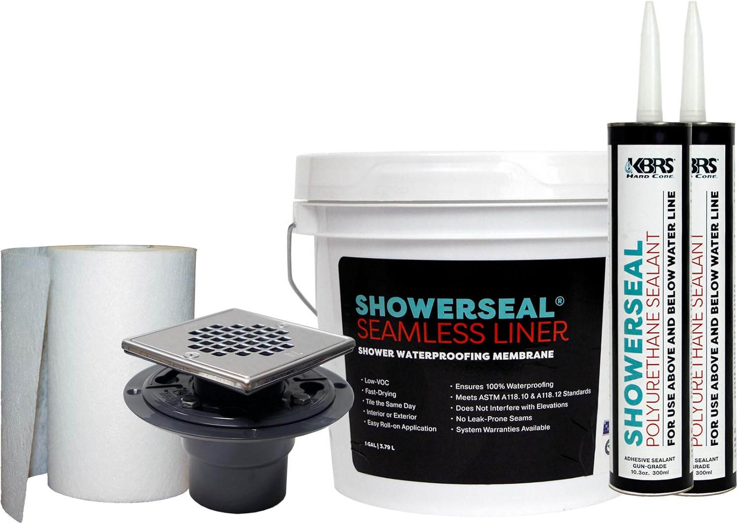 KBRS Waterproofing Pack 2 Shower Installation Kit Includes Liquid