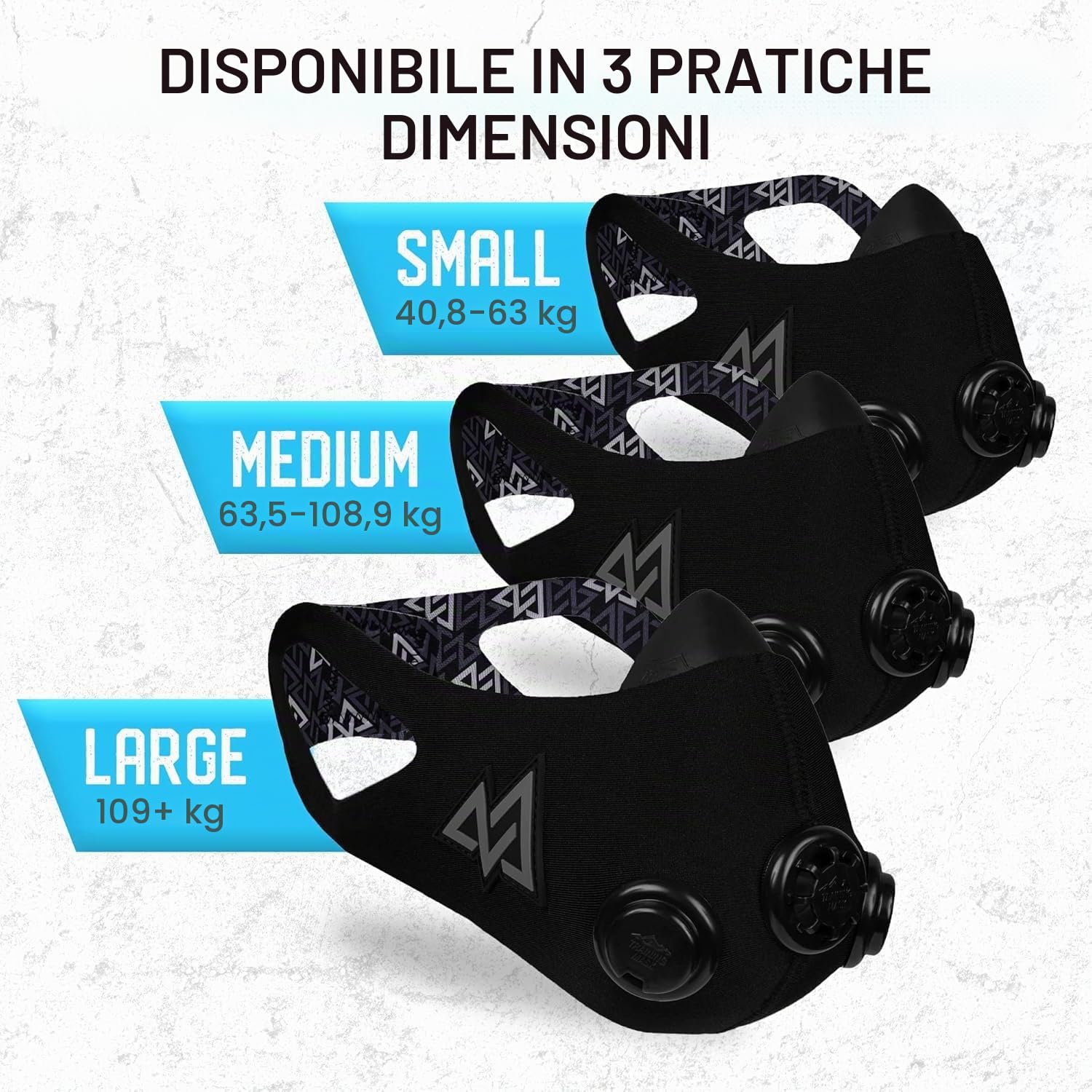 TRAININGMASK - 2.0 Multi brevettato con studi clinici – Maschera di allenamento elevation, maschera Endurance ad alta altitudine, maschera da corsa, maschera respiratoria