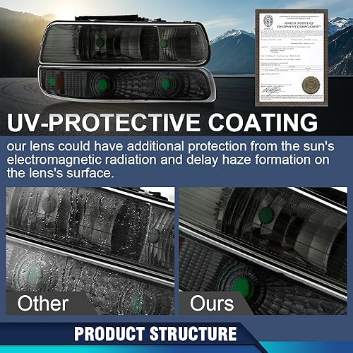 Vista 19 de PIT66 - Faros delanteros LED, compatibles c/99-02 Chevy Silverado 1500 2500/01-02 Silverado 1500HD 2500HD 3500/00-06 Tahoe Suburban 1500 2500