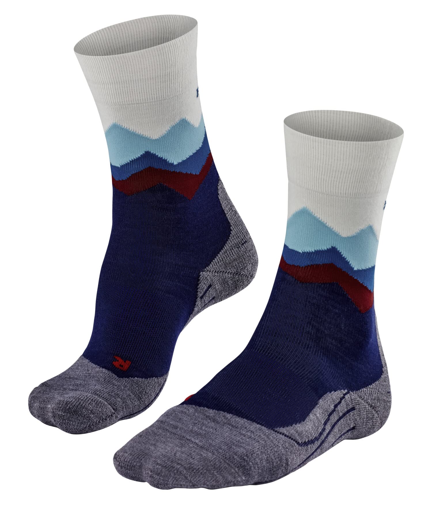 FALKE Women's TK2 Explore Crest Hiking Socks, Merino Wool, Mid Calf, Medium Padding, Max Comfort, Athletic Sock, Blue (Dark Night 6177), 8-9, 1 Pair