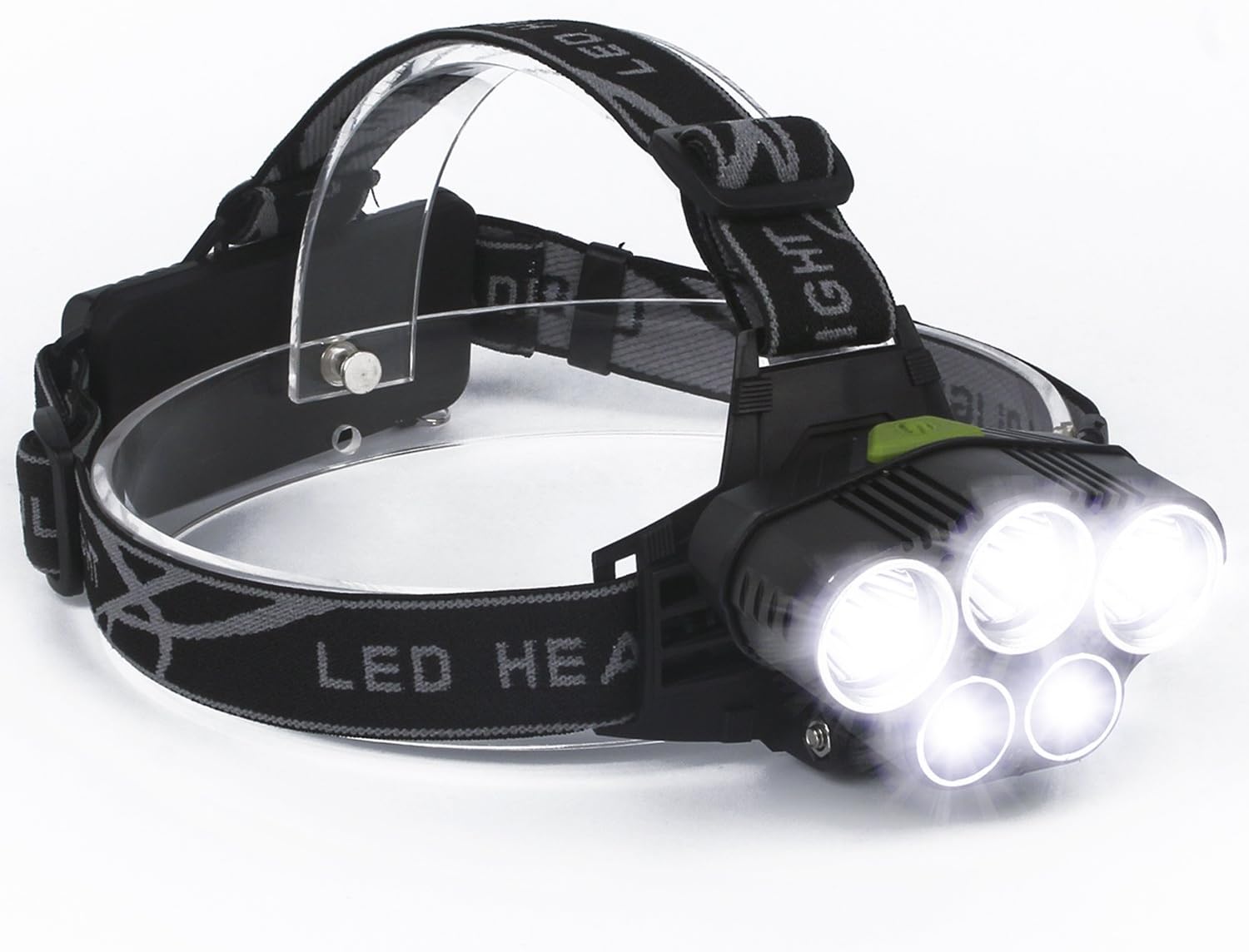 LED Headlamp,SUNINESS Super Bright 12000 Lumens Rechargable Waterproof Headlamp Flashlight with 5 Cree LEDs and 6 Modes for Outdoor Hiking Camping Hunting Fishing Running(Black-5Lights)