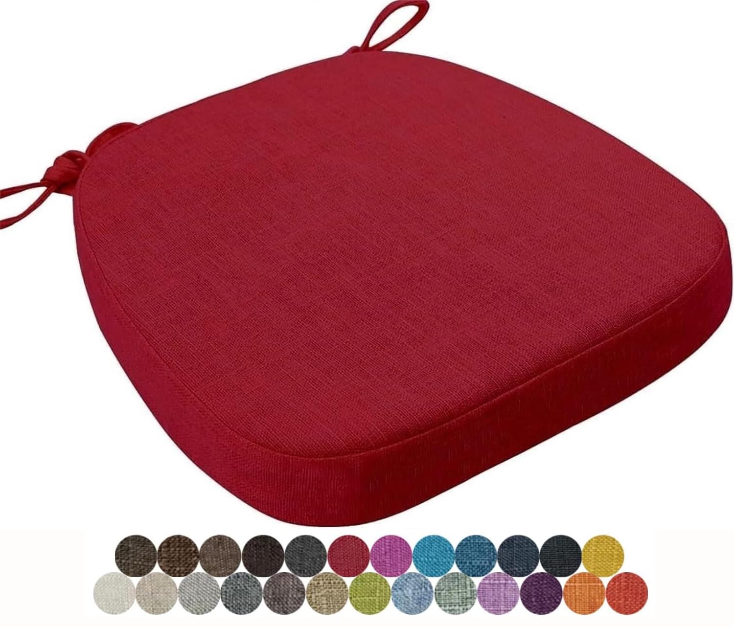 Seokor Color11 Chair Cushion Kitchen, Memory Foam Chair Pads, 40X38/43X40/43X42cm With Ties Non-Slip Chair Pads，Outdoor Indoor Seat Cushion For Dining Office Garden Chair(,43X40x8cm)