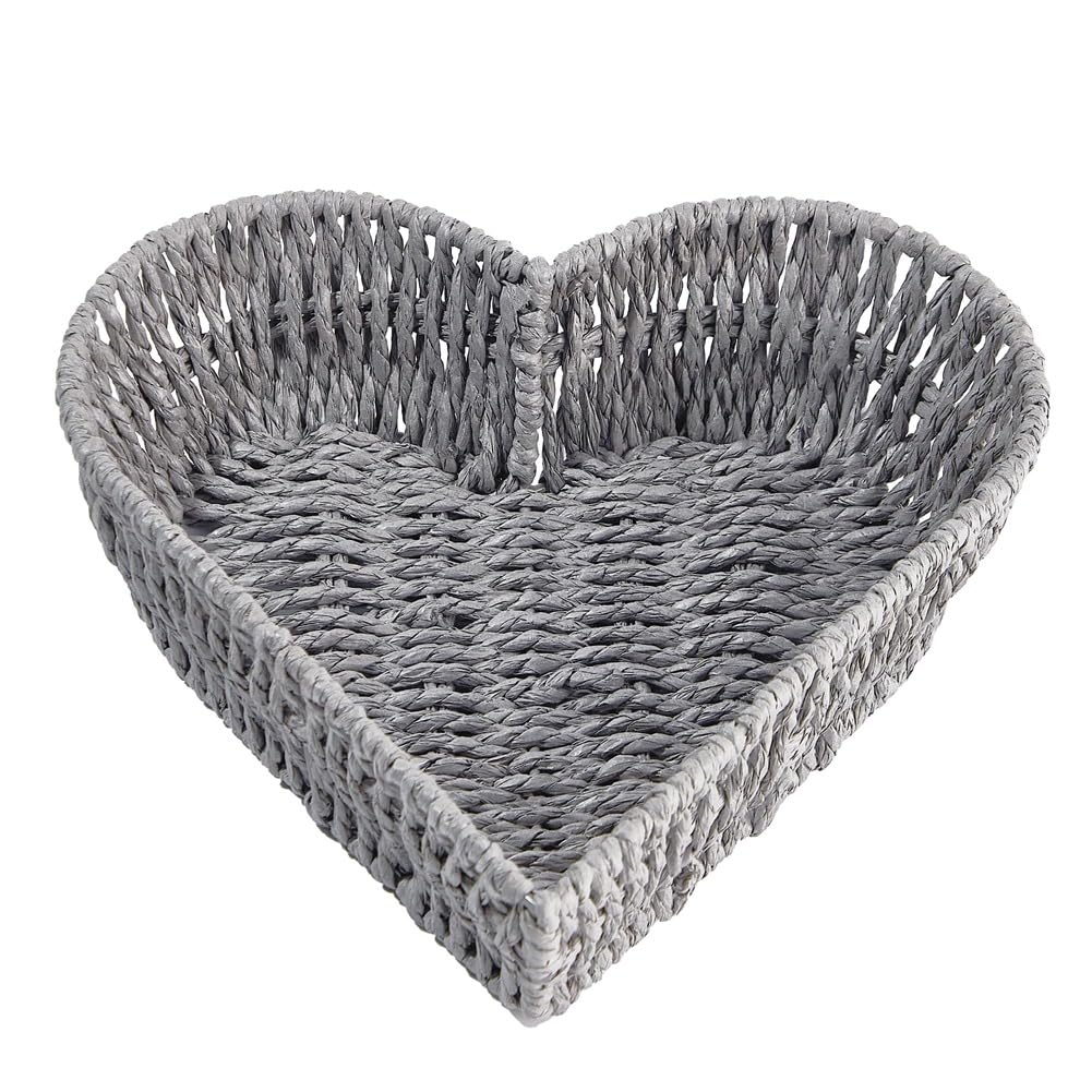 CTRLZS Heart Shaped Basket - Rattan Heart Basket Handmade Woven Storage Basket, Fruit Vegetables Bread Sundries Heart Basket