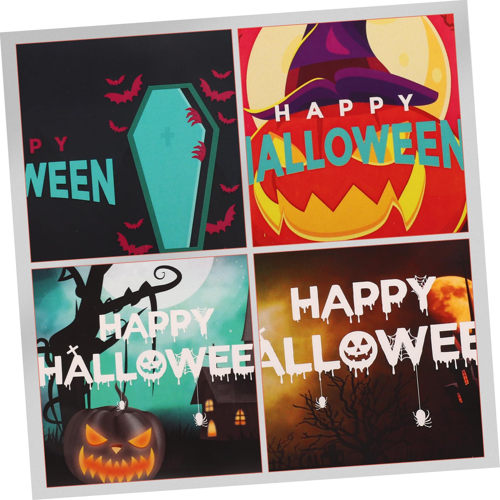 PRETYZOOM 48 Sätze Halloween-Karte Halloween-Partybevorzugung Nachrichtenkarten einladungskarten Grußkarten das Papierkarten Cartoon-Design-Grußkarten