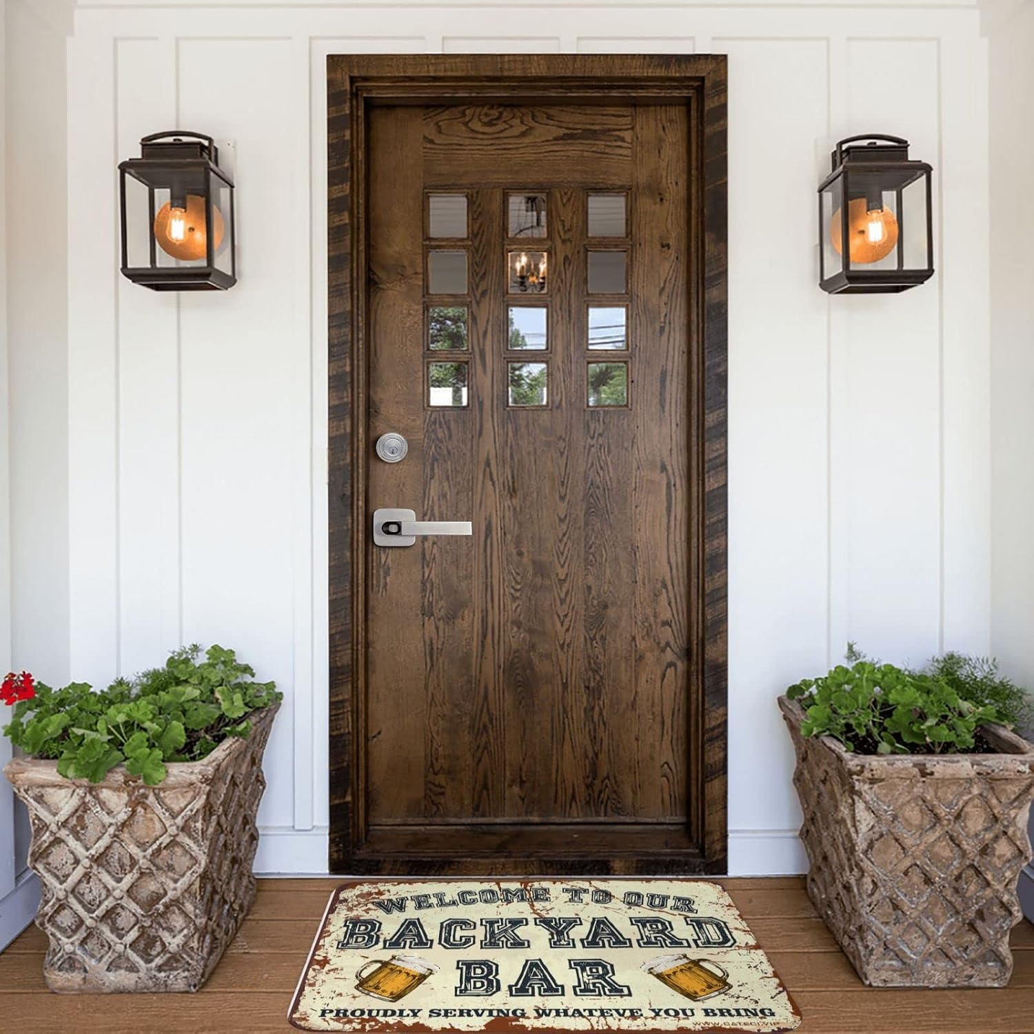 Welcome Mats Indoor Welcome to Our Backyard Bar Proudly Serving Whateve You Bring Rug Entry Mats Indoor Home Home Sweet Home Door Mat(50X80CM)