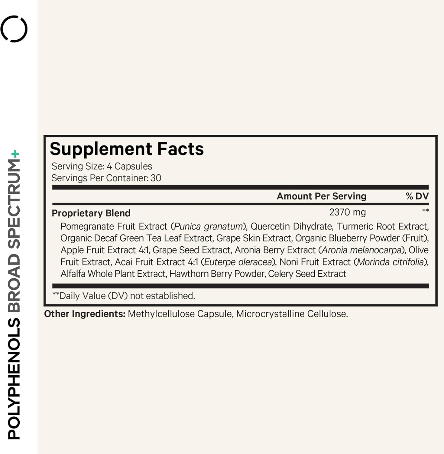 Codeage Polyphenols Broad Spectrum Supplement - Blend of 15 Berries, Fruits, and Botanical Extracts, Decaf Green Tea Leaf, Quercetin, Resveratrol, Pomegranate, Turmeric - Non-GMO - 120 Capsules - Image 2
