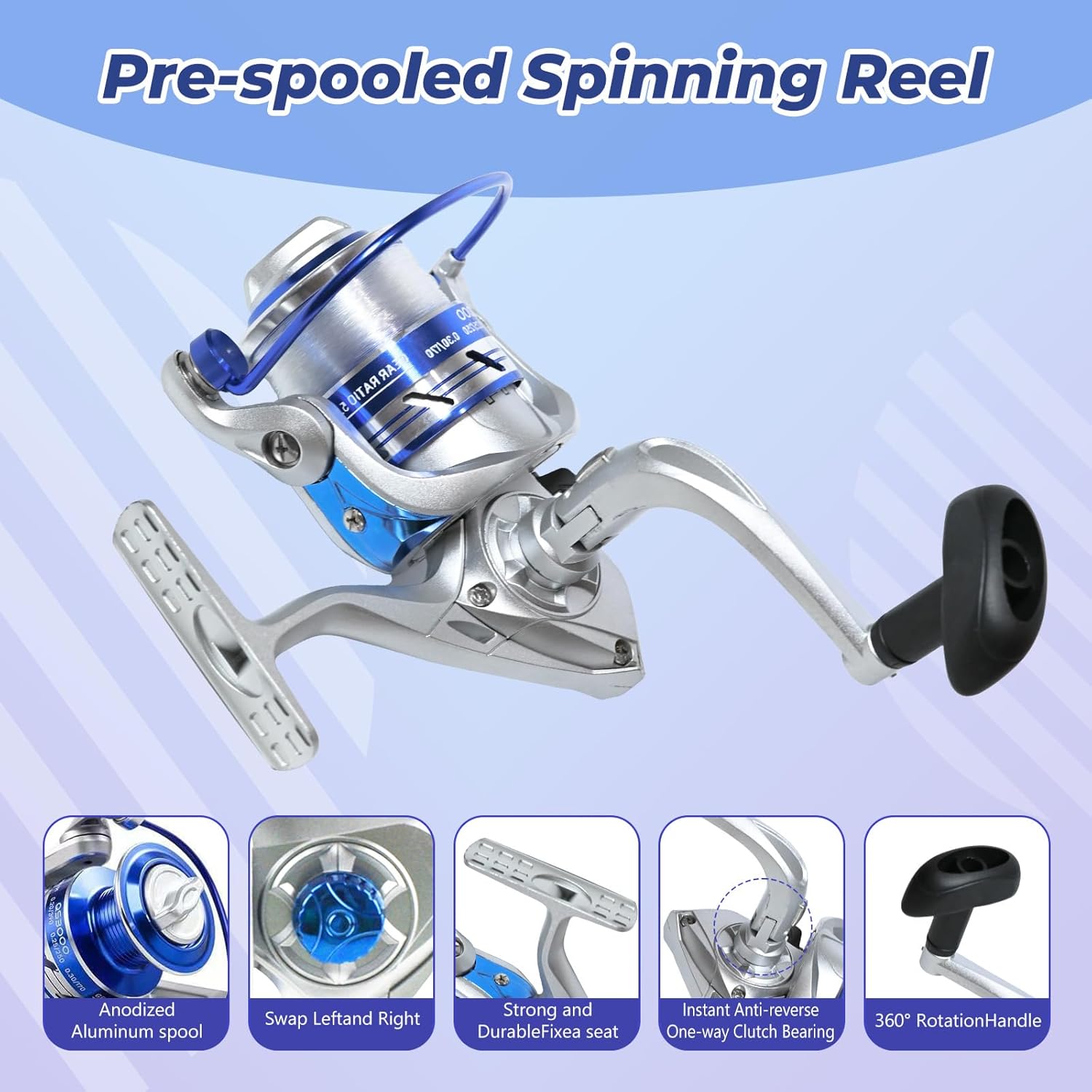 Telescopic Fishing Rod and Reel Combo, 2PACK Carbon Fiber Travel Rod, 2 Collapsible Spinning Reels, 2 100m Line, Carrier Bag and Carrier Bag Lures Kit for Adults Saltwater Freshwater