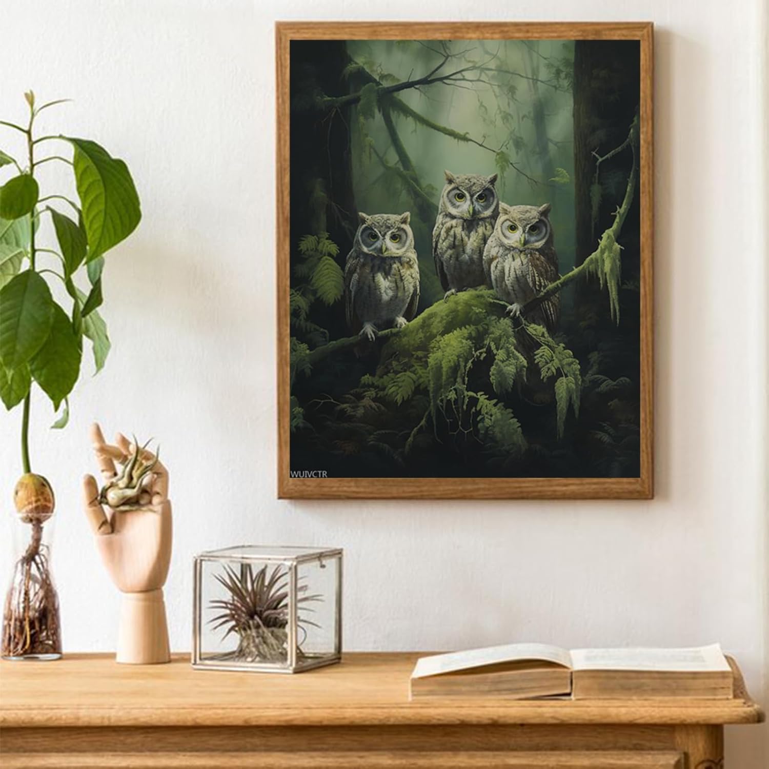 WUIVCTR Paint by Numbers, Mossy Forest Owl, Adult Crafts Adult Paint by Number Kits, Arts Crafts for Home Decor (No Frame, 16x20 inch)