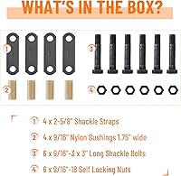 Vista 5 de Kit de grilletes de eje de remolque Racewill: grilletes de remolque con tornillos de grillete de remolque, correas de grillete de remolque de 2-5/8