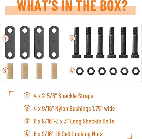 Miniatura 5 de Kit de grilletes de eje de remolque grilletes de remolque con pernos de grillete de remolque, correas de grillete de remolque de 2-58 pulgadas