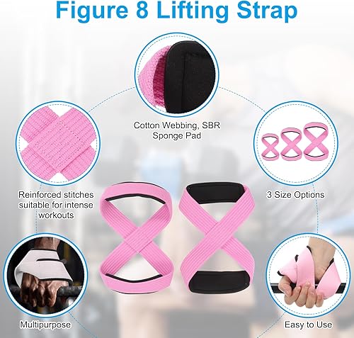 Miniatura 4 de PATIKIL Figure Lifting Strap, Weightlifting Wrist Wraps Dead Lift Padded Grips for Fitness Power Strength Training