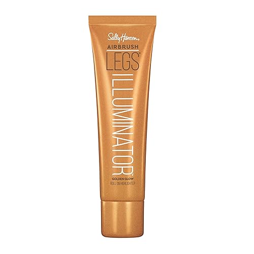 Sally Hansen Piernas de aerógrafo, maquillaje iluminador para piernas, brillo dorado, 3.3 onzas, paquete de 2