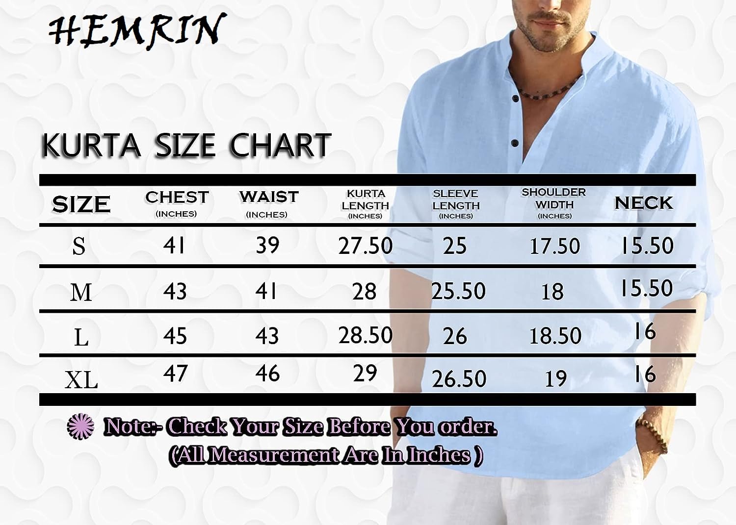 Camicia da uomo Kurta dritta in misto cotone tinta unita, confezione da 3