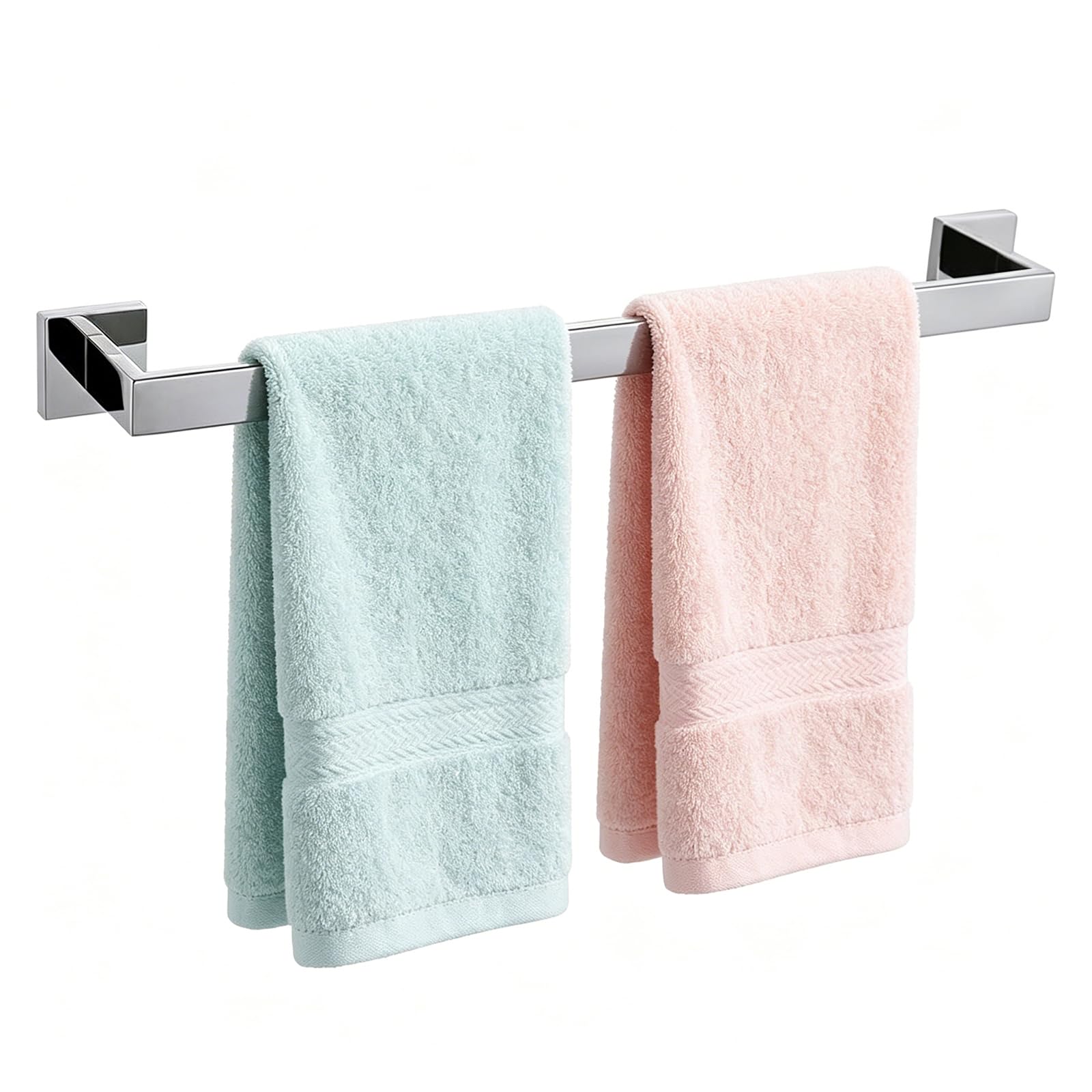 TURS Towel Bar Bathroom Towel Rail Hanger 20-Inch Stainless Steel Rustproof Wall Mount, Polished Chrome Finish, Q7004P-50CM