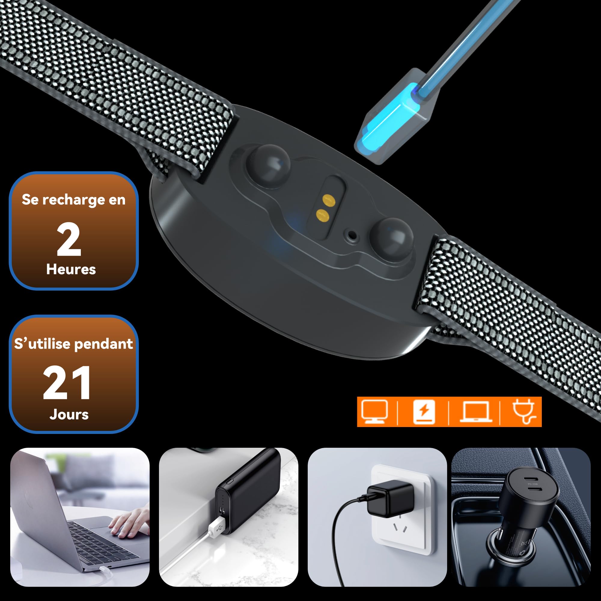 Collier Anti Aboiement - Conformes à La Nouvelle Loi 2024 - Collier Vibrant,sans Choc Statique avec 8 Sensibilité Réglables, 3 Modes Sonore/Vibration/Forte Vibration, Adapté à Tous Les Chiens, Blanc