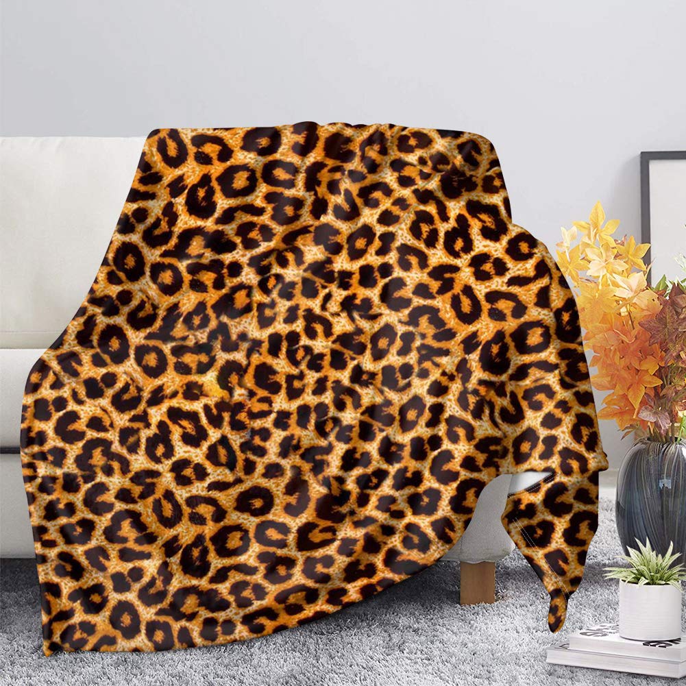 Binienty Cheetah Design Fleece Throw Blanket for Kids Adults Women, Brown Leopard Striped Ultra Soft Lightweight Bed Sofa Blanket — image 1