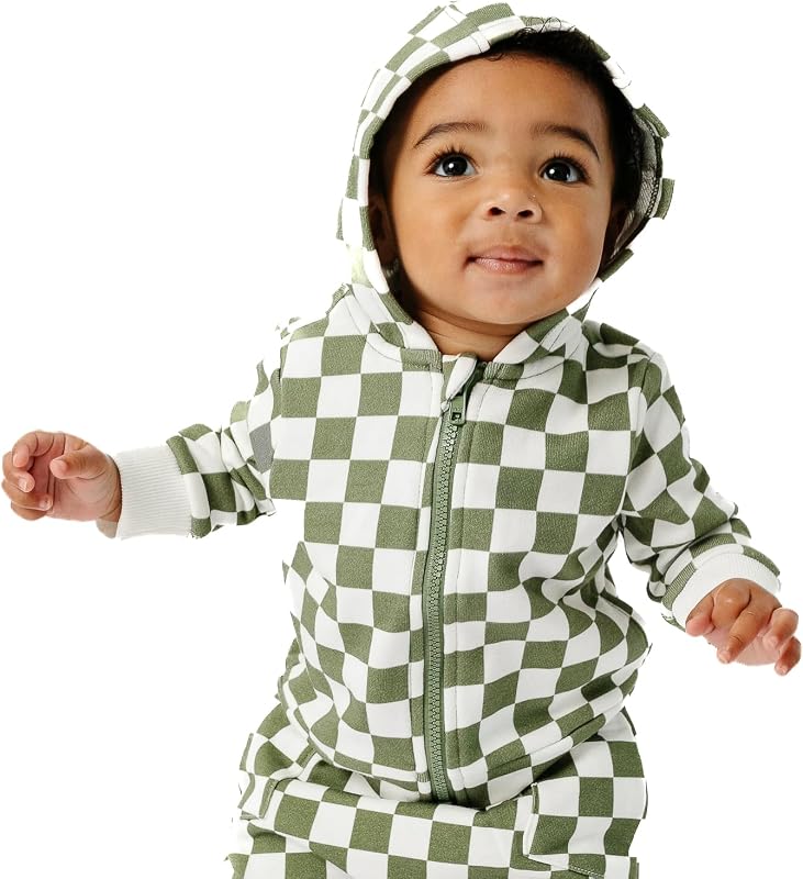 buzo con capucha y cremallera - Hecha de tela de rizo francés de lujo ultrasuave y transpirable, buzo con capucha para bebé y campera para niño pequeño - Ropa de moda para bebé niña y bebé niño, talla 12 meses, Parker