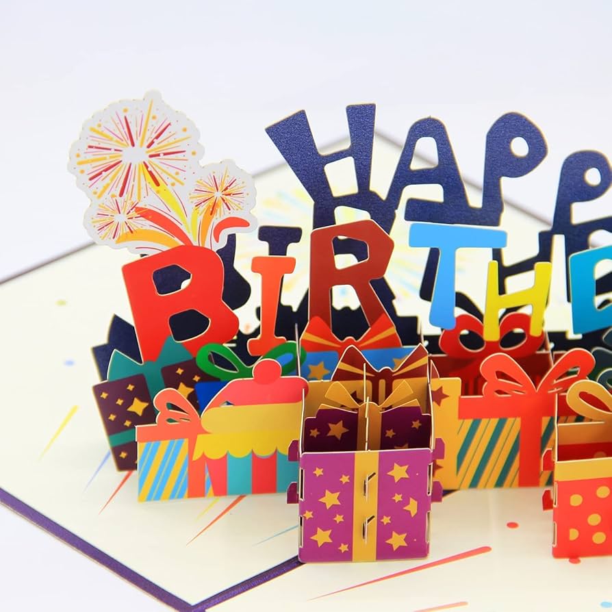 Amazon | バースデーカード 立体 3Dケーキ お誕生日おめでとう