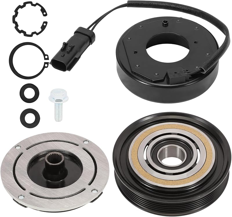 Kit de embreagem do compressor de ar-condicionado Kaloeou 10S17E para Ram 1500, Ram 2500 e Mitsubishi Raider – 3 peças