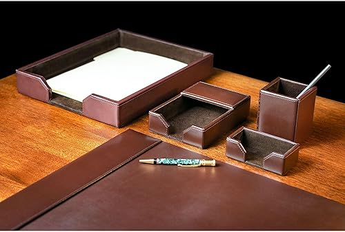 Vista 32 de Dacasso DF-5001 - Juego de escritorio de cuero de 6 piezas, color azul marino, 30 x 18 x 4, DF-5001