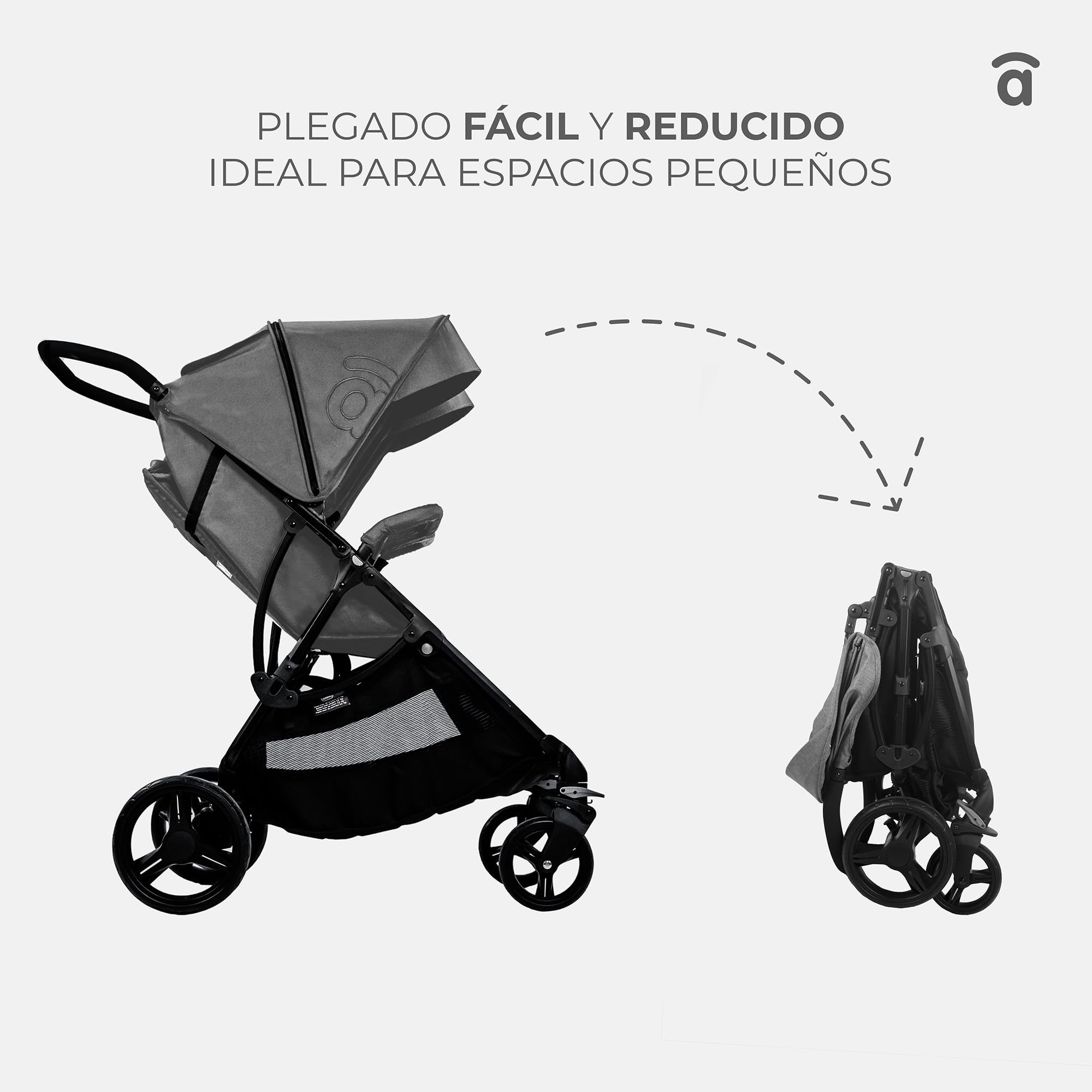Asalvo DOBLE BRO Silla paseo Gemelar, Carrito Doble, Reclinable y Plegable, Silla para Gemelos y Hermanos, Ligera, Compacta, Desde Nacimiento hasta 22 kg, Carga máx 46,5 kg, Capota con Ventana, Gris