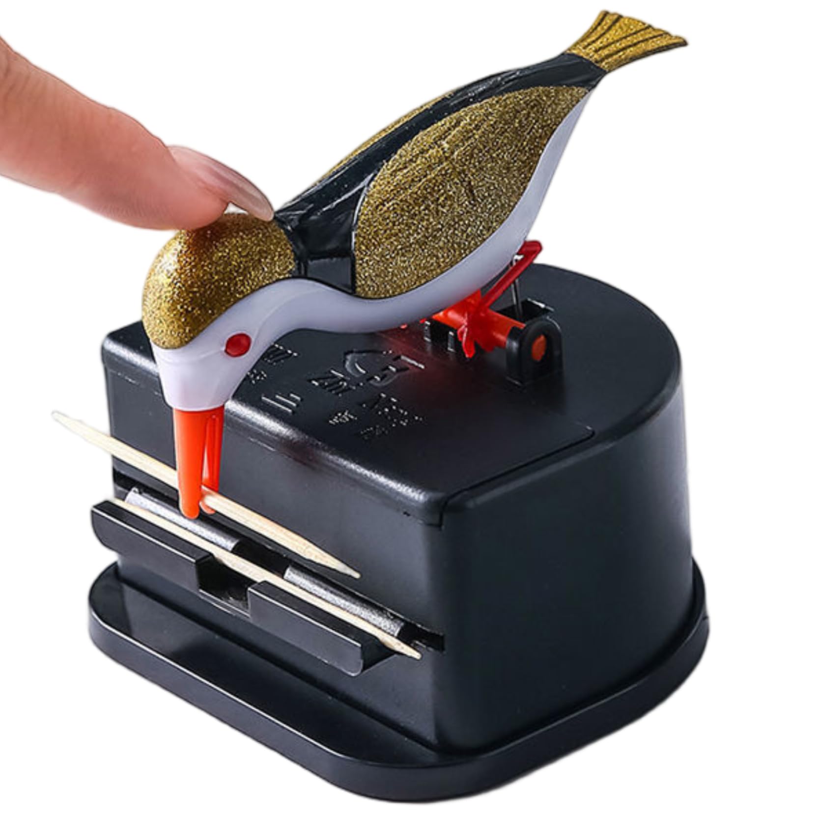 Jorzer Bird Toothpick Dispenser, Smart Push Bird Toothpick Holder Dispenser, Easy to Take out Automatic Tooth Picks Holder for Home Tooth Picks