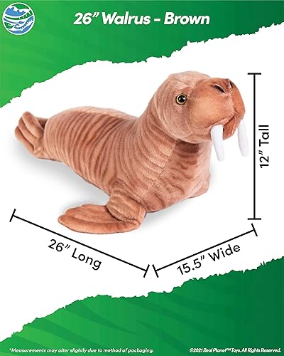 Miniatura 2 de Real Planet Peluche de Sea Life, regalo realista para niños de todas las edades, peluche de criatura marina morsa, regalos de cumpleaños de Navidad