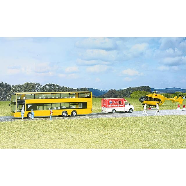 Foto 2 de 2 de Siku 1884 Autobús de línea de Dos Pisos Man, Neumáticos de Goma, 1:87, Metal/Plástico, Amarillo
