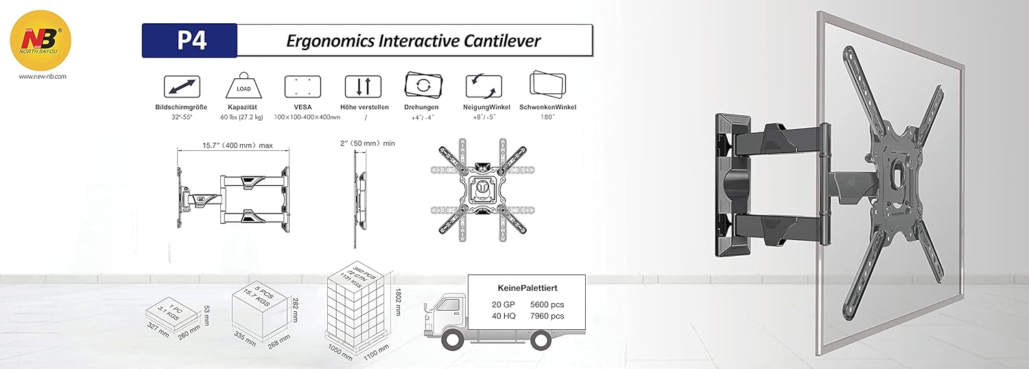 Review Model-S4 6 Way Swivel Tilt Wall Mount 32-60-Inch Full Motion 1 Review Model-S4 6 Way Swivel Tilt Wall Mount 32-60-Inch Full Motion
