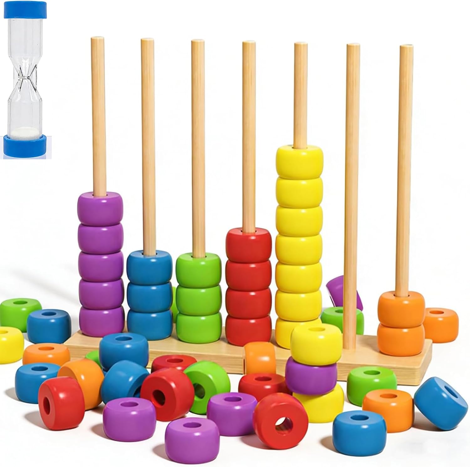 Amazon.com: Color Stacking Game, 60 PCS Matching Ring Puzzle 2026 New ...