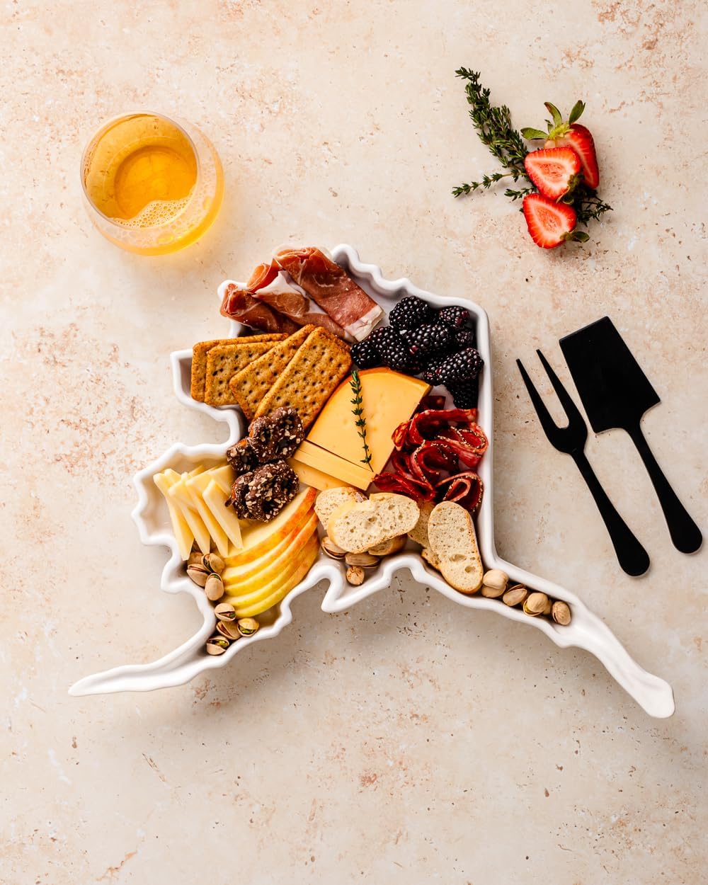 - Alaska Shaped Baking Dish Serving Platter or Decorative Tray Charming Porcelain Bakeware Oven Microwave and Dishwasher Safe