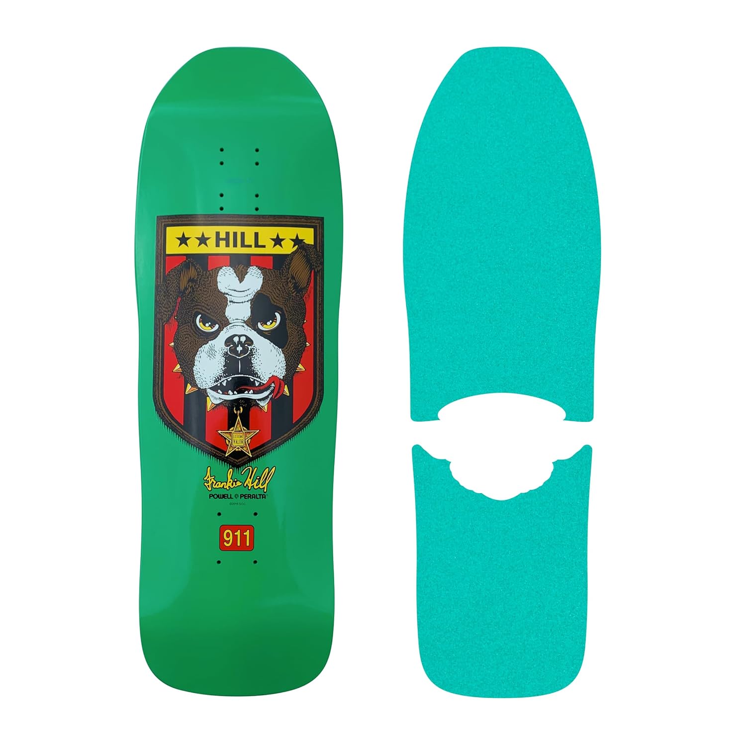 Die-Cut Style Skateboard Grip Tape for Powell Peralta Frankie Hill Bulldog Reissue (Red)