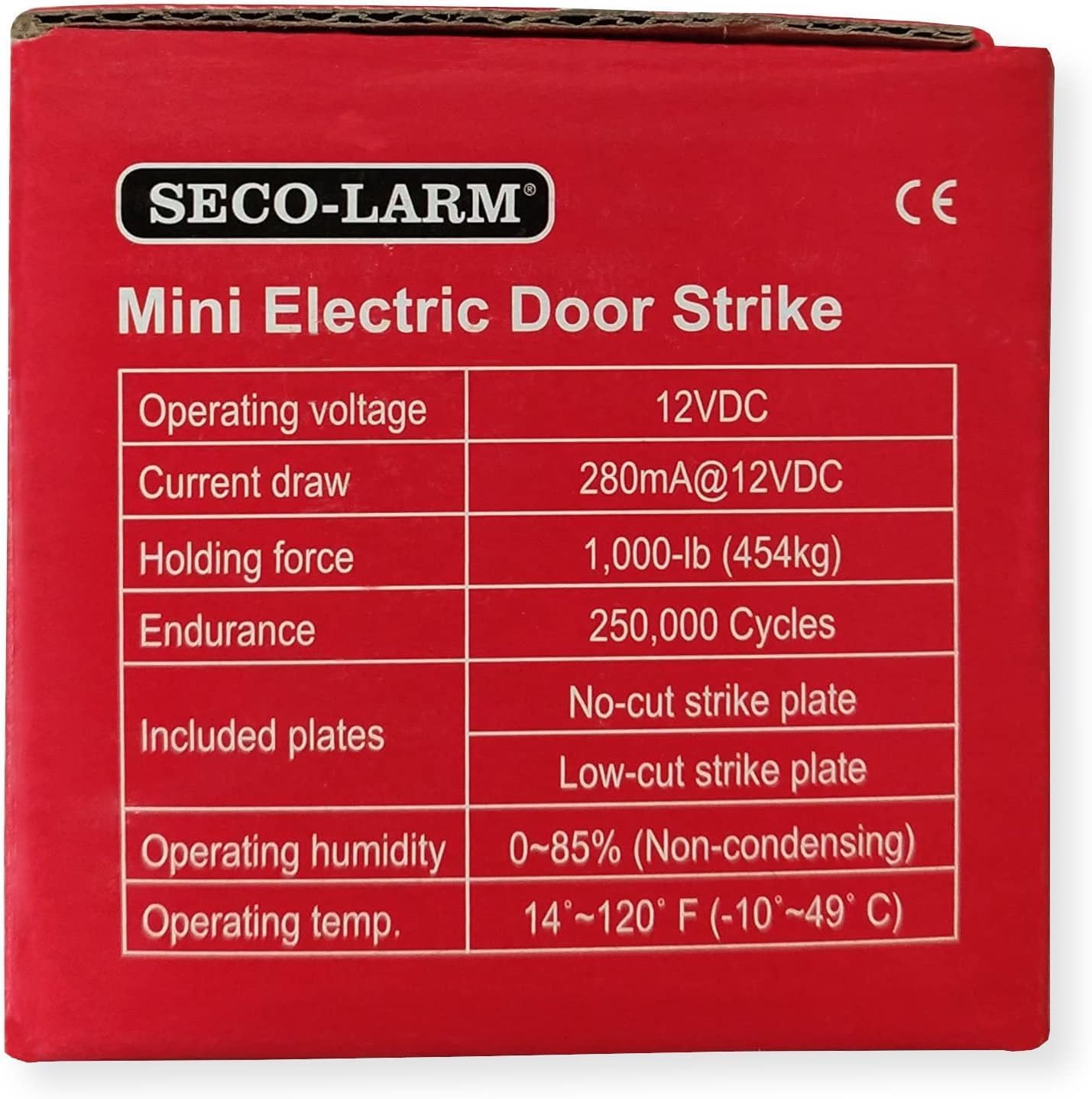 Seco-Larm SD-991A-D1Q Pack of 2 Mini No-Cut Electric Door Strikes; Indoor Use, Converts Cylindrical Lock Sets Into an Electronic Access-Controlled Locking System, Stainless Steel Keeper