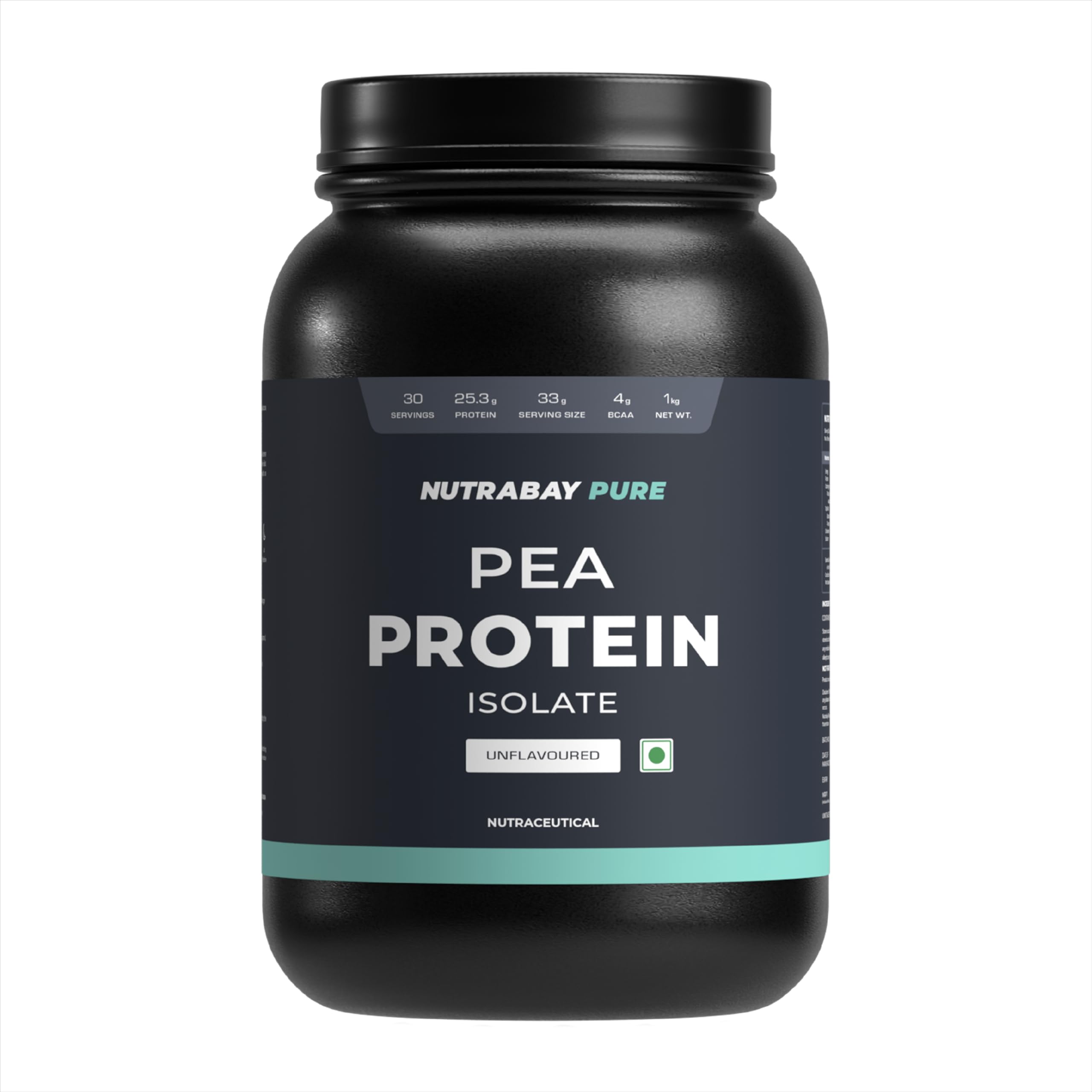Nutrabay Pure Pea Protein Isolate - 25.3g Protein, 5g BCAA Vegan Plant Protein for Muscle Growth & Recovery - 1 Kg Unflavoured (B09BD14TNJ) Amazon Price History, Amazon Price Tracker