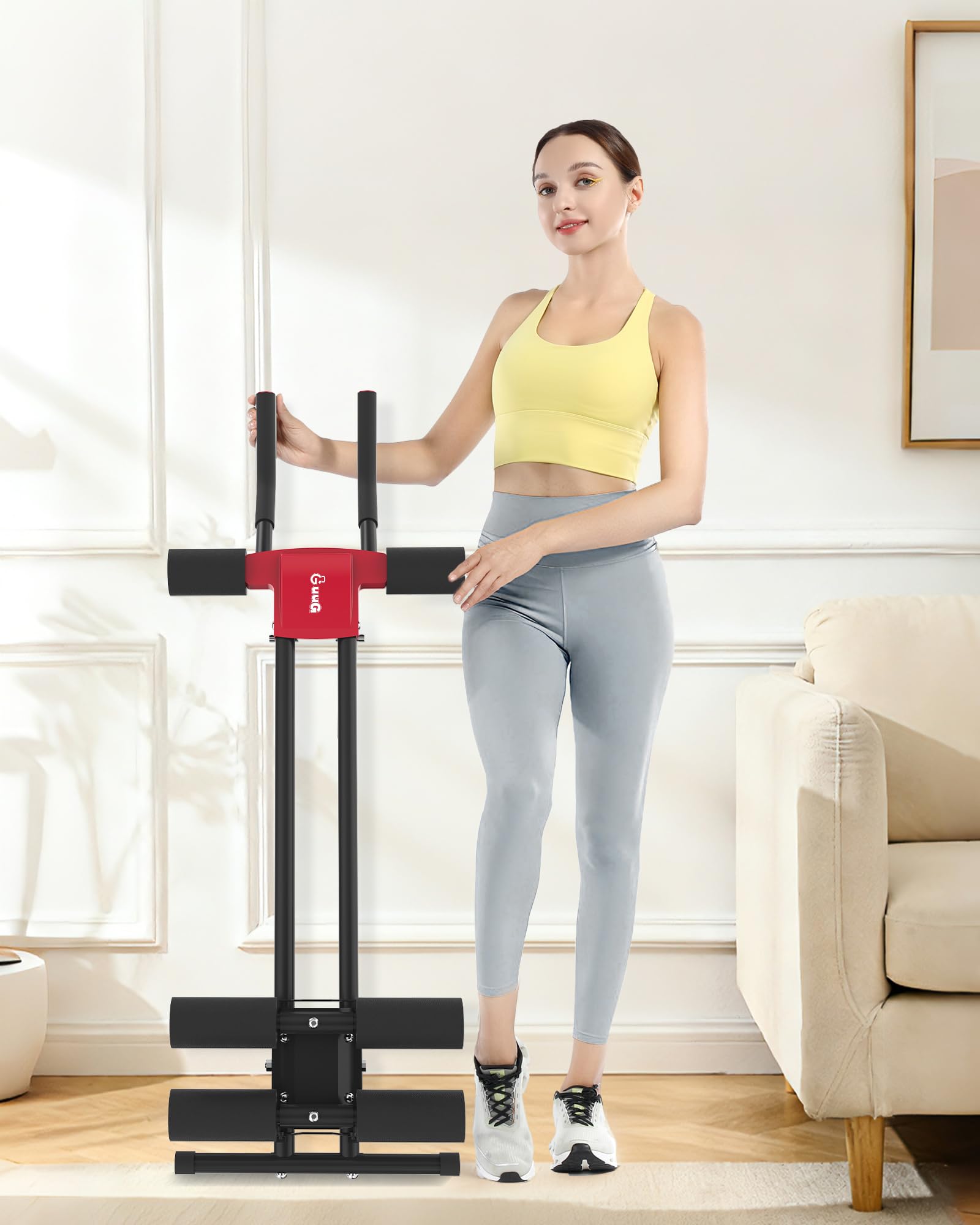 GUUG Bauchmuskeltrainer Bauchtrainer für Zuhause: Bauch Trainingsgerät Klappbar Bauchmuskeltraining Gerät Fitness Bauchtraining Abdominalmaschine Home Gym Equipment für Zuhause Männer Frauen