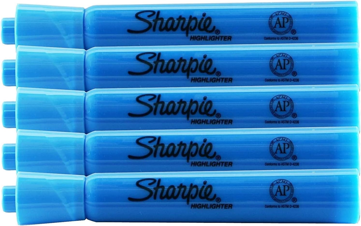 Sharpie Accent Tank-Style Highlighters, 5 Colored Highlighters, Chisel Tip (Fluorescent Blue, 5-Pack)