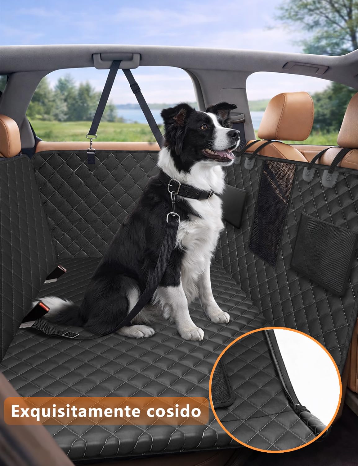 Alfheim Extensor de Asiento Trasero para Perro Capacidad para 180 kg | Funda Impermeable para Asiento Trasero de Coche, Perro Trasero Duro, Material Mejorado Hamaca Resistente a los Arañazos Cuna