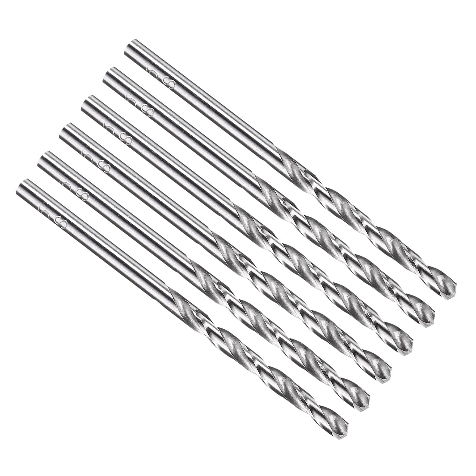 PATIKIL 3.5mm Drill Bit, Jobber Straight Shank M2 High-Speed Steel 135ยฐ Uncoated Bright for Stainless Steel Medium Hard Metal - 6 Pack