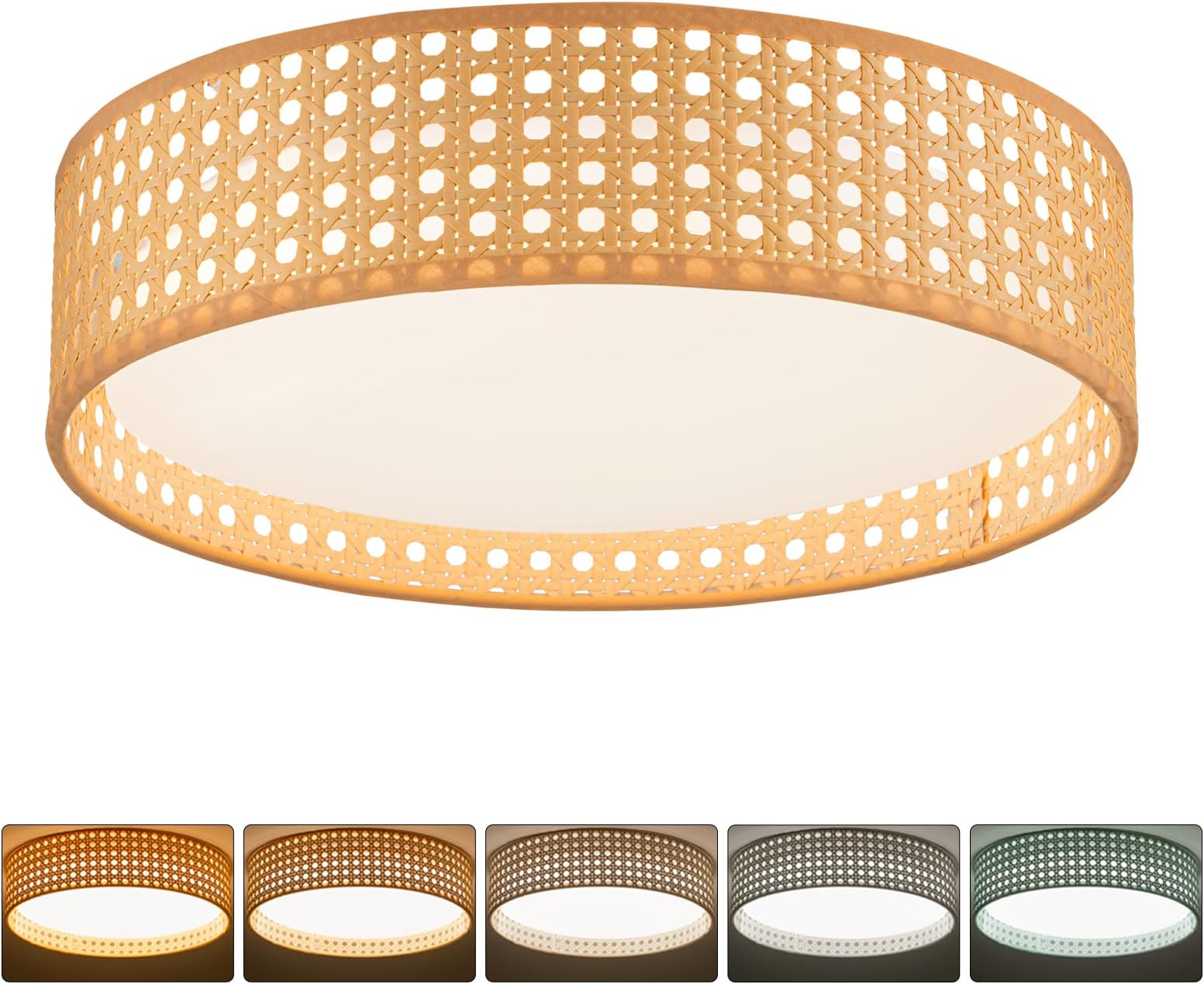 SineRise 12.8" Modern Flush Mount Ceiling Light Fixture with Remote Control,24W 5CCT Dimmable Ceiling Light 2700K-6000K Adjustable Boho Light Fixture for Bedroom Livingroom Kitchen Hallway