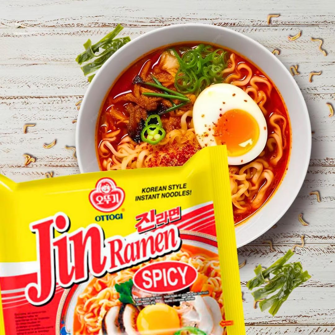 Jin Ramen Spicy Ramen Coreano 120g Pack de 5