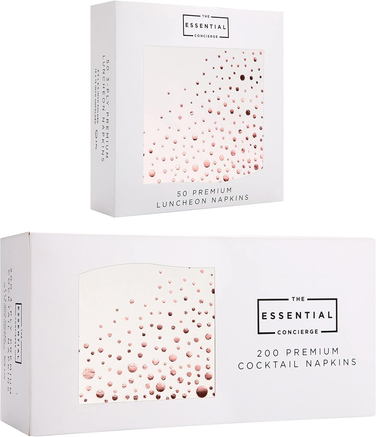 Rose Gold Napkins Party Bundle 250 Napkins 200 Cocktail