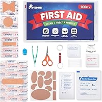 Vista 8 de PTEROMY Kit de primeros auxilios mini de 150 piezas, kits de emergencia portátiles pequeños y compactos para auto, viaje, casa, camping, al aire