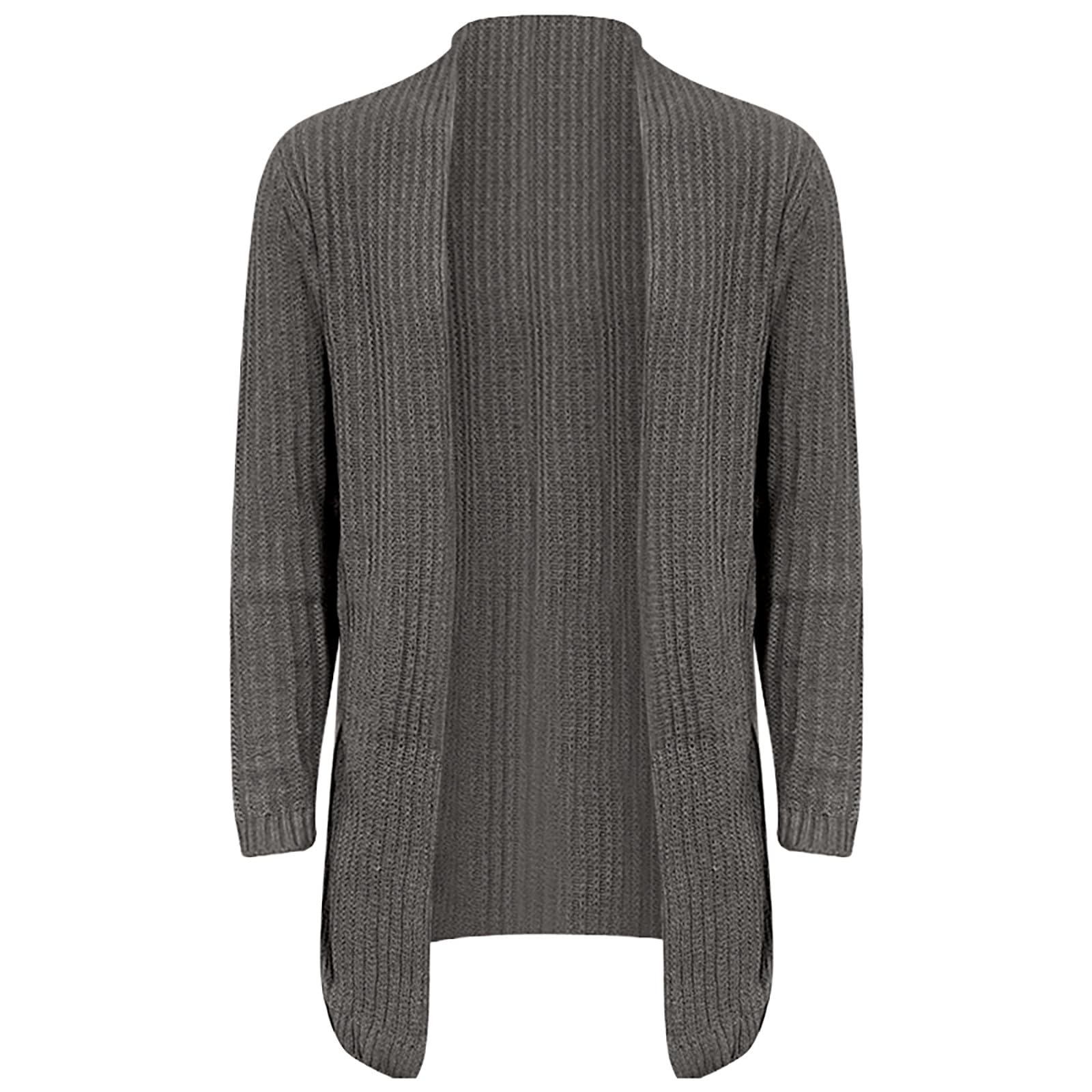 Cárdigan Largo Hombre con Cuello Chal Suéter Moderno de Punto con Volantes Capa Drapeada Elegante para Diario